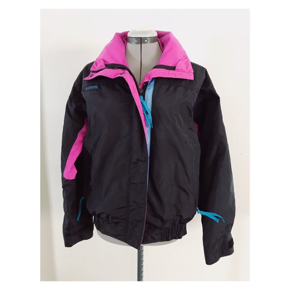 Vintage Columbia Sz M Bugaboo Shell Only Jacket Pink and Turquoise